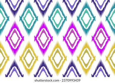 Ikat floral paisley embroidery on pattern traditional.Aztec style abstract vector illustration.design for texture,fabric,clothing,wrapping,decoration.