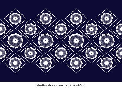 Ikat floral paisley embroidery on pattern traditional.Aztec style abstract vector illustration.design for texture,fabric,clothing,wrapping,decoration.