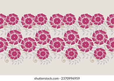 Ikat floral paisley embroidery on pattern traditional.Aztec style abstract vector illustration.design for texture,fabric,clothing,wrapping,decoration.