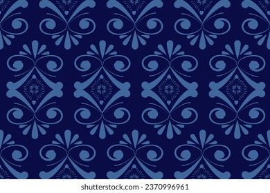 Ikat floral paisley embroidery on pattern traditional.Aztec style abstract vector illustration.design for texture,fabric,clothing,wrapping,decoration.