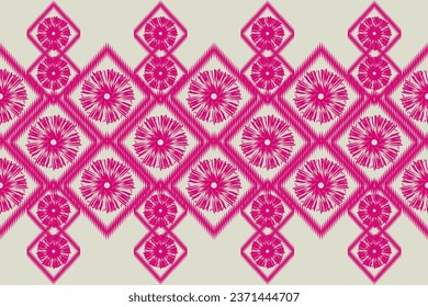 Ikat floral paisley embroidery on pattern traditional.Aztec style abstract vector illustration.design for texture,fabric,clothing,wrapping,decoration.