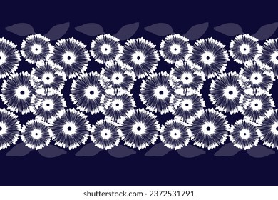 Ikat floral paisley embroidery on pattern traditional.Aztec style abstract vector illustration.design for texture,fabric,clothing,wrapping,decoration.