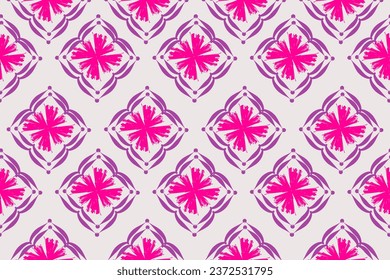Ikat floral paisley embroidery on pattern traditional.Aztec style abstract vector illustration.design for texture,fabric,clothing,wrapping,decoration.