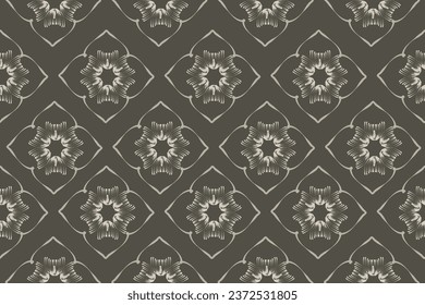Ikat floral paisley embroidery on pattern traditional.Aztec style abstract vector illustration.design for texture,fabric,clothing,wrapping,decoration.