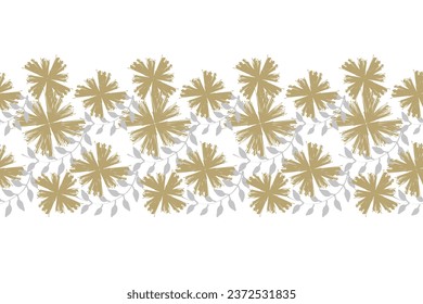 Ikat floral paisley embroidery on pattern traditional.Aztec style abstract vector illustration.design for texture,fabric,clothing,wrapping,decoration.