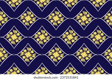 Ikat floral paisley embroidery on pattern traditional.Aztec style abstract vector illustration.design for texture,fabric,clothing,wrapping,decoration.