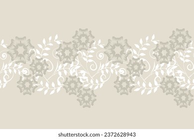 Ikat floral paisley embroidery on pattern traditional.Aztec style abstract vector illustration.design for texture,fabric,clothing,wrapping,decoration.