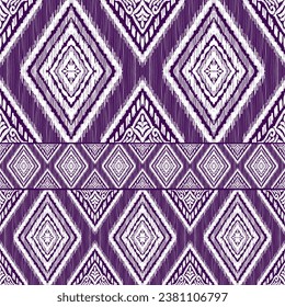 Ikat floral paisley embroidery on navy blue background.geometric ethnic oriental pattern traditional.Aztec style abstract vector illustration, design for texture,fabric,clothing.