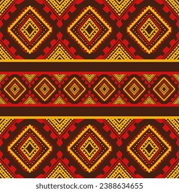 Ikat floral paisley embroidery on white background.Ikat ethnic oriental seamless pattern traditional.abstract vector illustration, design for texture,fabric,clothing,wrapping,decoration.
