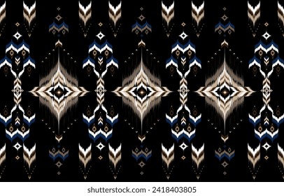 Ikat floral paisley embroidery on black background.geometric ethnic oriental pattern traditional.
Aztec style abstract vector illustration.design for texture,fabric,clothing,wrapping,decoration,carpet