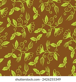 Ikat floral paisley embroidery on navy blue background.Ikat ethnic oriental seamless pattern traditional.