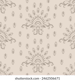 Ikat floral paisley embroidery on white background.geometric ethnic oriental seamless pattern traditional.Aztec style abstract vector illustration