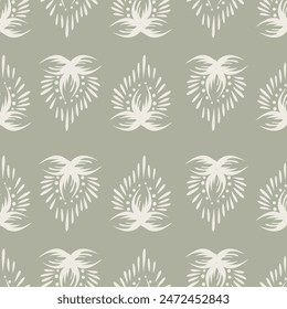 Ikat floral paisley embroidery on white background.Ikat ethnic oriental seamless pattern traditional.Aztec style abstract vector illustration.design for texture,fabric,clothing,wrapping,decoration