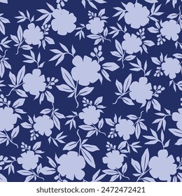 Ikat floral paisley embroidery on white background.Ikat ethnic oriental seamless pattern traditional.Aztec style abstract vector illustration.design for texture,fabric,clothing,wrapping,decoration