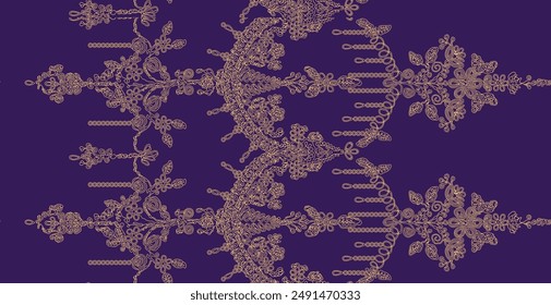 Ikat Floral Paisley Embroidery on White Background. Ikat Ethnic Oriental Seamless Pattern