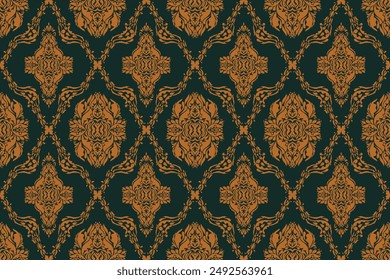 Ikat floral paisley embroidery on white background.Ikat ethnic oriental seamless pattern traditional.Aztec style abstract vector illustration. perfect for texture,fabric,clothing,wrapping,decoration.