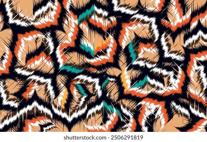 Ikat floral paisley embroidery on black background.geometric ethnic oriental pattern traditional.
Aztec style abstract vector illustration.design for texture,fabric,clothing,wrapping,decoration,carpet