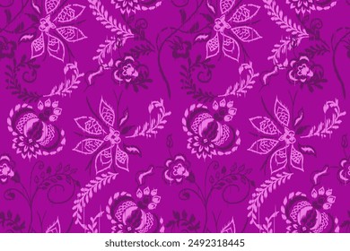 Ikat floral paisley embroidery seamless pattern on background. Ikat ethnic oriental pattern traditional. Aztec style abstract vector illustration. design for ikat fashion texture,fabric,clothing,wrapp