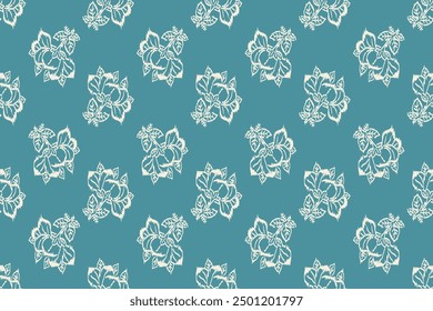 Ikat floral paisley embroidery seamless pattern on background. Ikat ethnic oriental pattern traditional. Aztec style abstract vector illustration. design for ikat fashion texture,fabric,clothing,wrapp