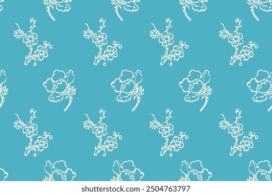 Ikat floral paisley embroidery seamless pattern on background. Ikat ethnic oriental pattern traditional. Aztec style abstract vector illustration. design for ikat fashion texture,fabric,clothing,wrapp