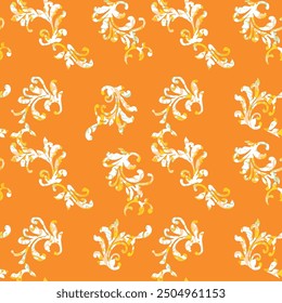 Ikat floral paisley embroidery seamless pattern on background. Ikat ethnic oriental pattern traditional. Aztec style abstract vector illustration. design for ikat fashion texture,fabric,clothing.