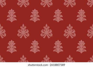Ikat floral paisley embroidery seamless pattern on background. Ikat ethnic flower oriental pattern traditional. Aztec style abstract vector illustration. design for ikat floral fashion fabric,clothing