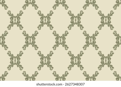 Ikat floral paisley embroidery seamless pattern on background. Ikat ethnic flower oriental pattern traditional. Aztec style abstract vector illustration. design for ikat floral fashion fabric,clothing