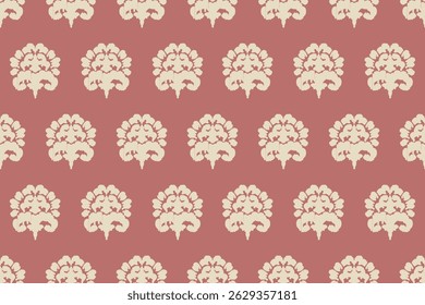 Ikat floral paisley embroidery seamless pattern on background. Ikat ethnic flower oriental pattern traditional. Aztec style abstract vector illustration. design for ikat floral fashion fabric,clothing