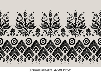 Ikat floral pattern background, vector illustration, Baroque pattern, Ikat ethnic oriental pattern, Aztec style, abstract background. design for texture, fabric, clothing, decoration, carpet, print.