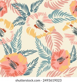 ikat floral Pattern hand draw, Motif ethnic  seamless textile illustration,  embroidery, print striped ornament floral, pattern, design for wrapping, silk, scarf, background, textile, 