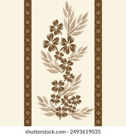 Ikat floral Patrón dibujo a mano, Motivo étnico sin costuras ilustración textil, bordado, impresión a rayas ornamento floral, patrón, diseño para envoltura, seda, bufanda, fondo, textil, 