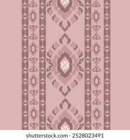 Padrão floral Ikat mão desenhado em tons pastel, Motif floral étnico textil sem costura, bordado, imprimir listrado ornamento floral, padrão, design para embrulhar, seda, cachecol, fundo, têxtil