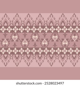 Padrão floral Ikat mão desenhado em tons pastel, Motif floral étnico textil sem costura, bordado, imprimir listrado ornamento floral, padrão, design para embrulhar, seda, cachecol, fundo, têxtil