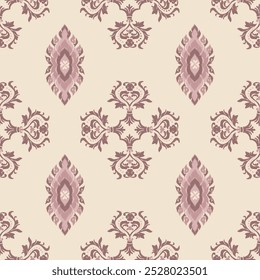 Padrão floral Ikat mão desenhado em tons pastel, Motif floral étnico textil sem costura, bordado, imprimir listrado ornamento floral, padrão, design para embrulhar, seda, cachecol, fundo, têxtil