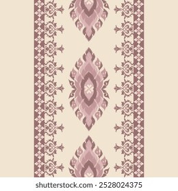 Padrão floral Ikat mão desenhado em tons pastel, Motif floral étnico textil sem costura, bordado, imprimir listrado ornamento floral, padrão, design para embrulhar, seda, cachecol, fundo, têxtil