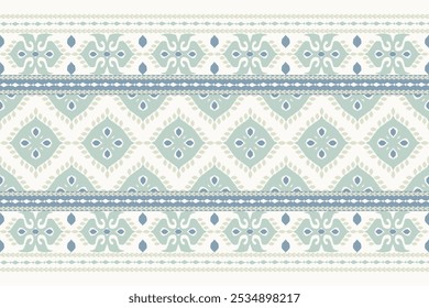 padrão floral Ikat,padrão de design Ikat,padrão oriental étnico Ikat sobre fundo branco,ilustração vetorial,estilo asteca,desenho à mão.design para textura,tecido,roupas,decoração,cachecol,impressão,sarong