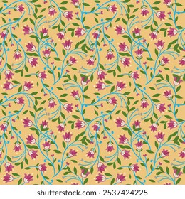 Ikat patrón floral sin fisuras. Bordado, estampado de rayas ornamento floral. Textura textil Ilustración vectorial de fondo adornado elegante estilo retro vintage de lujo.