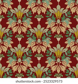 Ikat floral seamless pattern ethnic embroidery. Ikat ethnic oriental seamless traditional. Aztec style abstract vector illustration. Design for texture,fabric,clothing,wrapping,decoration. Background.
