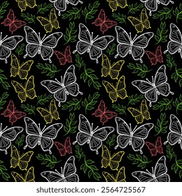 Ikat floral seamless pattern ethnic embroidery. Ikat ethnic oriental butterfly seamless traditional. Aztec style abstract vector illustration. Design for texture,fabric,clothing,wrapping, Background.