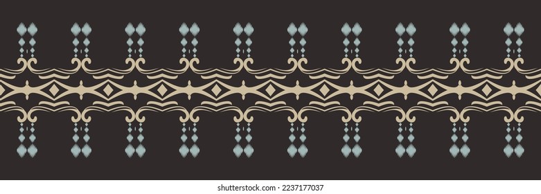 Ikat floral tribal color Seamless Pattern. Ethnic Geometric Ikkat Batik Digital vector textile Design for Prints Fabric saree Mughal brush symbol Swaths texture Kurti Kurtis Kurtas
