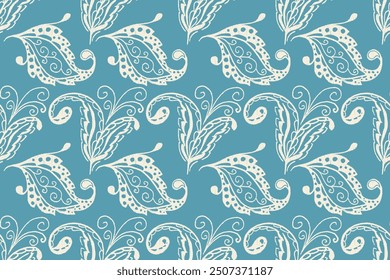 Ikat diseño vintage floral bordado patrón sin fisuras en la Ilustración vectorial de fondo. Ikat bordado oriental étnico tradicional. Patrón indio Ikat estilo azteca retro. diseño para textura, tela.