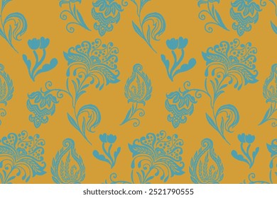 Ikat floral vintage design bordado sem emenda padrão no vetor de fundo ilustration.Ikat étnico bordado oriental tradicional.Indian Ikat padrão estilo asteca retro. design para textura, tecido.