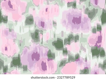 Ikat florals paisley watercolor on cream background oriental pattern flowers dyed style abstract vector illustration.design for texture,fabric,clothing,wrapping,decoration,scarf,carpet, digital 