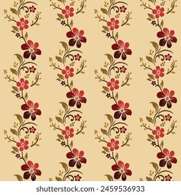 Ikat flower embroidery on light color background, traditional Ikat seamless pattern. Abstract vector illustration, Aztec style design for texture, fabric, clothing, wrapping, decoration.
