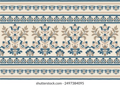 Ikat Blumenstickerei Traditionelle orientalisch geometrische abstrakte Vektor Aztec Design für Texturen, Stoff, Kleidung, Verpackung, Dekoration.