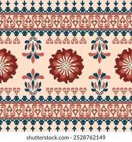 Ikat Blume und geometrisches Muster