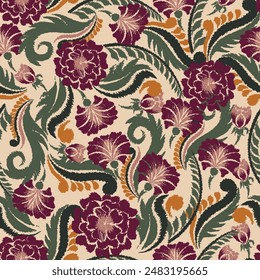 Ikat flower paisley embroidery, abstract floral motifs, embroidery floral motifs. designs for texture, fabric, clothing, wrapping, decoration, etc.