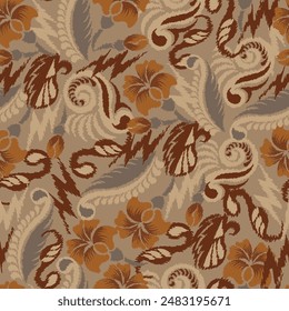 Ikat flower paisley embroidery, abstract floral motifs, embroidery floral motifs. designs for texture, fabric, clothing, wrapping, decoration, etc.