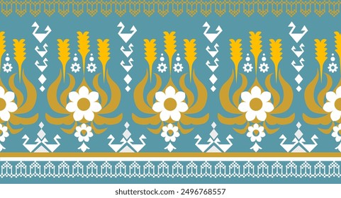 Ikat Blume Muster Ethnisch Geometrisch natives Stamm Boho Motiv aztec Textil Stoff Teppich Mandalas Afrikanisch