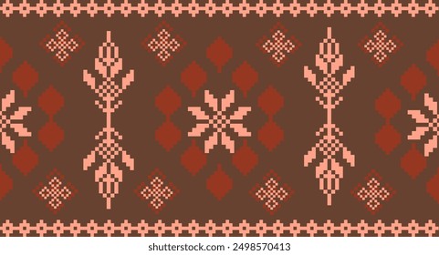 Ikat Flower Pattern Ethnic Geometric native tribal boho motif aztec textile fabric carpet mandalas African